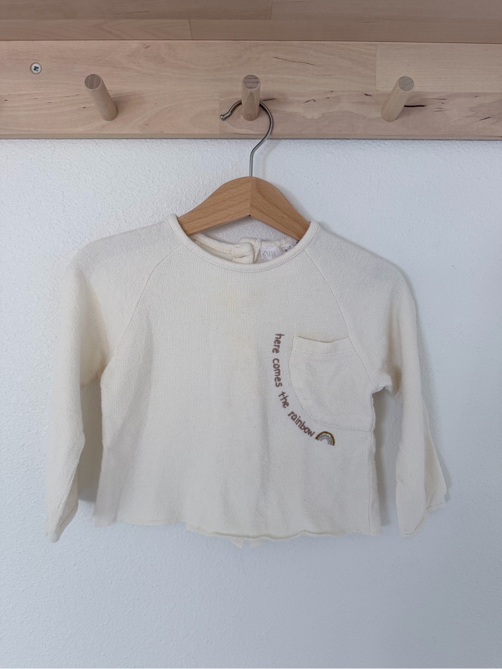 Zara Baby Long-Sleeve Top with Rainbow Detail
